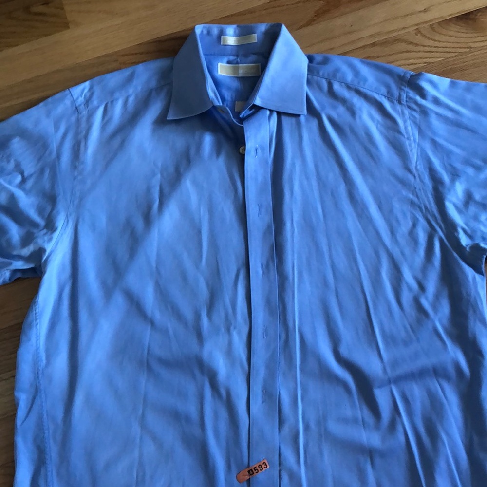 Michael Kors mens blue dress shirt